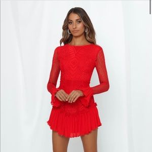 NWT Hello Molly - Spend All Your Time Waiting Red Dress Size M
